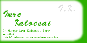 imre kalocsai business card